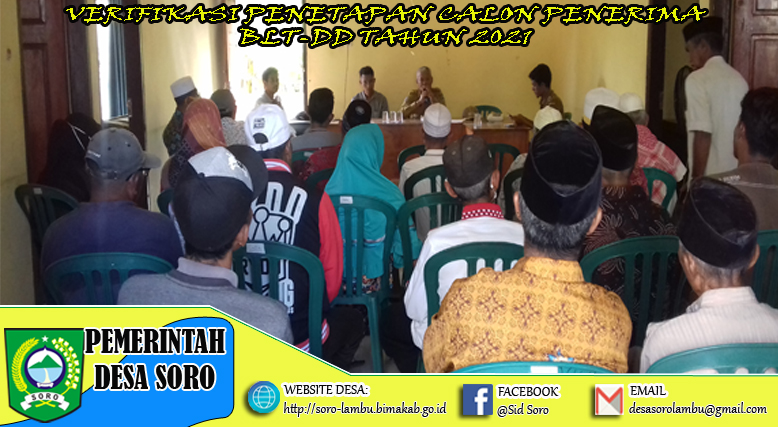 PEMDES SORO LAKUKAN MUSYAWARAH PENETAPAN CALON PENERIMA BLT DANA DESA TAHUN 2021